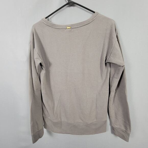 Juicy Couture Not Sorry Gray Graphic Pullover Sweatshirt Blue Lettering - Picture 2 of 9